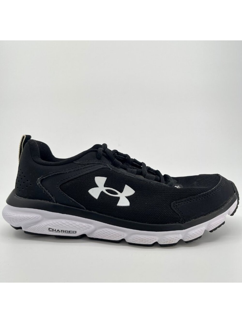 Under Armour Charged Assert 9 Womens Size 6.5 Black White Running Shoes Sneakers